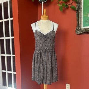 Wilfred Aritzia Silk Snake Print Mini Dress - Black and Gray